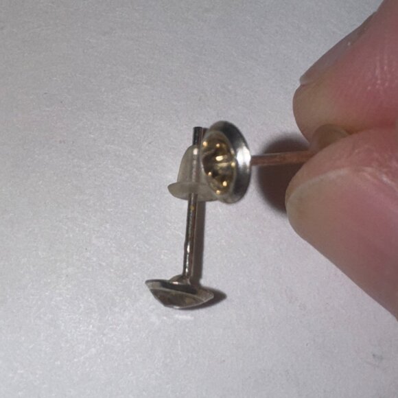 5 Mm Round Topaz Yellow Cz And Sterling Post Earrings - Picture 15 of 15